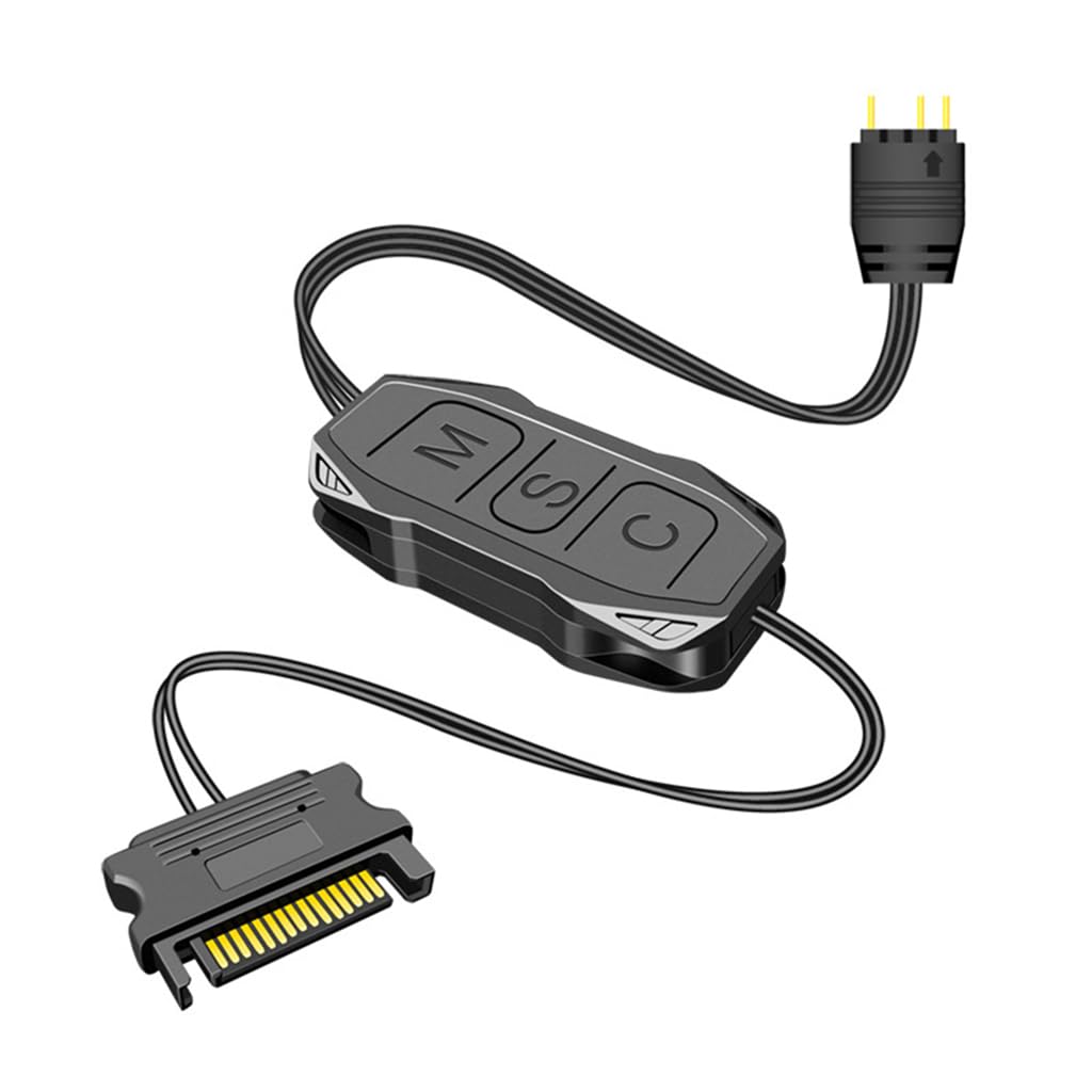 Verilux ARGB Controller 5V 3Pin RGB Controller for PC, Built-in Light Modes, SATA Power Supply Light Stripe Remote Controller, PC Modification ARGB Controller for ARGB Fans, ARGB Light Strips Verilux ARGB Controller 5V 3Pin RGB Controller for PC, Built-in Light Modes, SATA Power Supply Light Stripe Remote Controller, PC Modification ARGB Controller for ARGB Fans, ARGB Light Strips